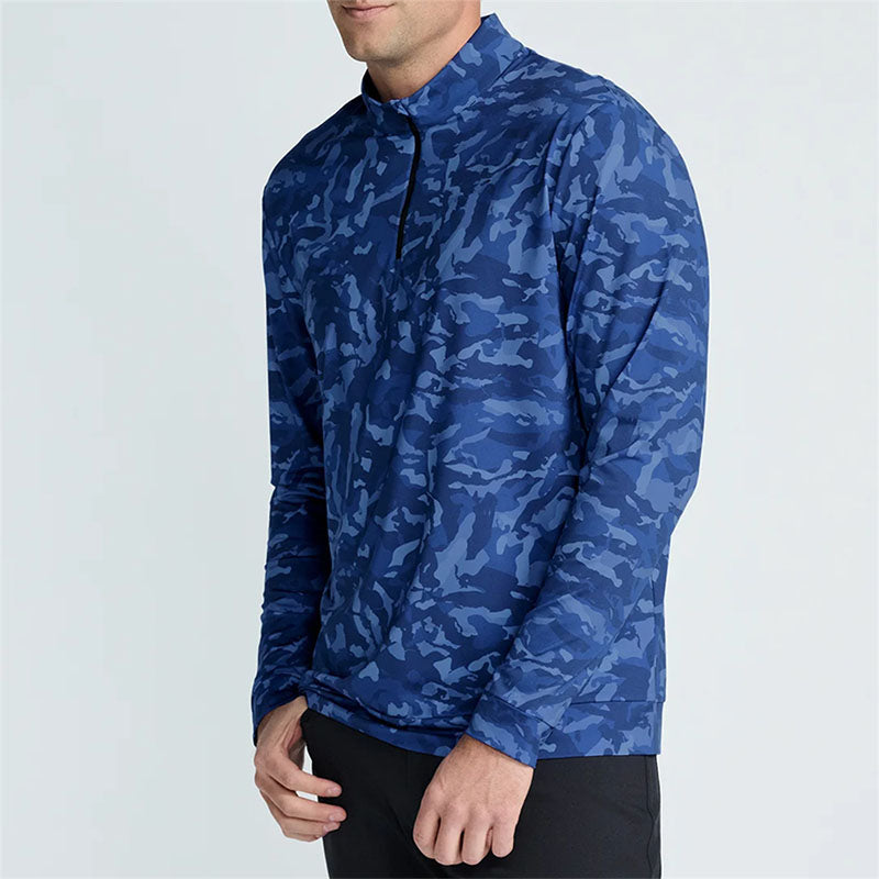Custom Men’s Camo Golf 1/4 Zip Pullover | Quick-Dry OEM Manufacturer