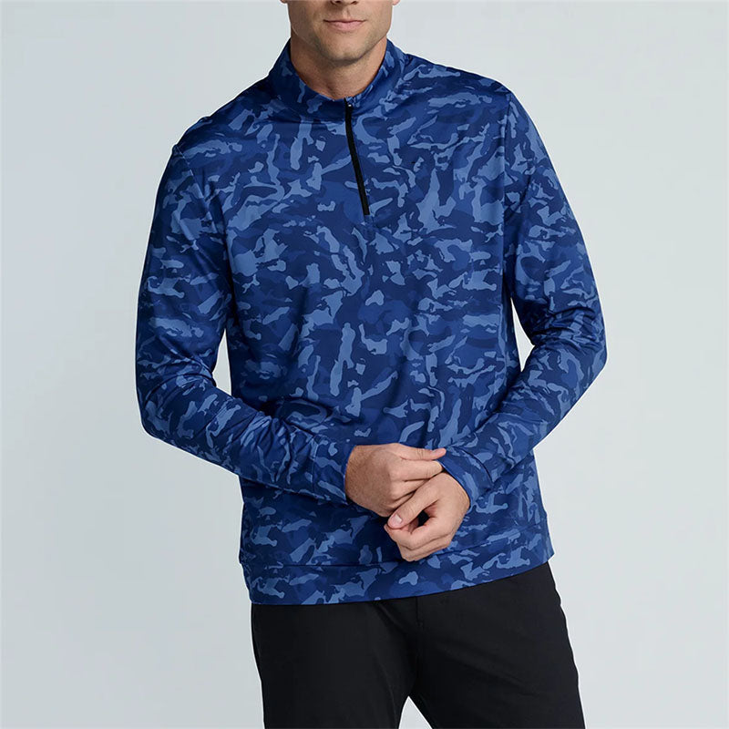 Custom Men’s Camo Golf 1/4 Zip Pullover | Quick-Dry OEM Manufacturer