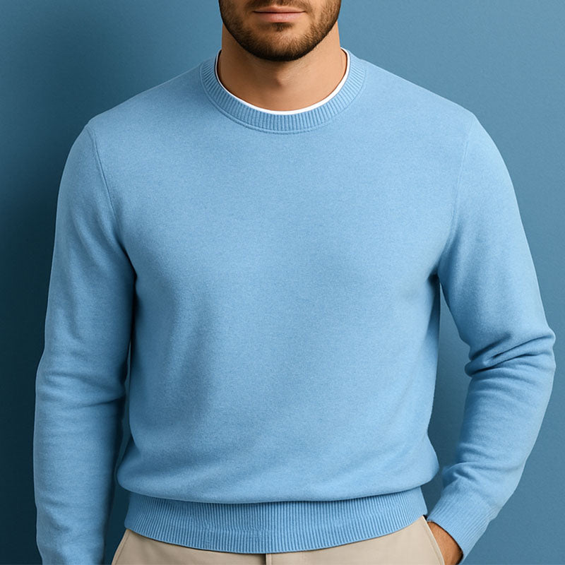 Custom Men’s Crewneck Sweater in 100% Cotton 7GG Knit