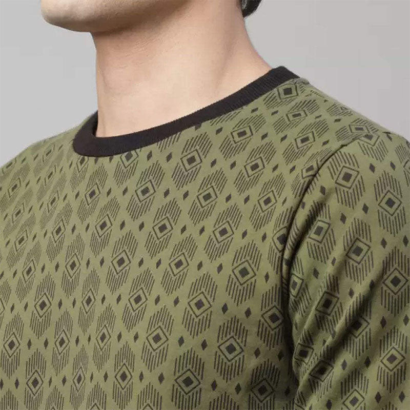 Custom Mens Crewneck Sweatshirt in Heavyweight Cotton Terry Print