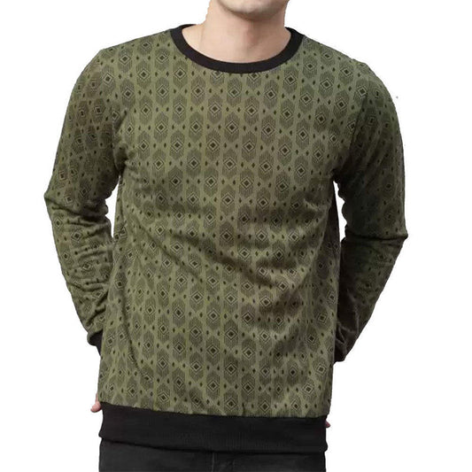 Custom Mens Crewneck Sweatshirt in Heavyweight Cotton Terry Print