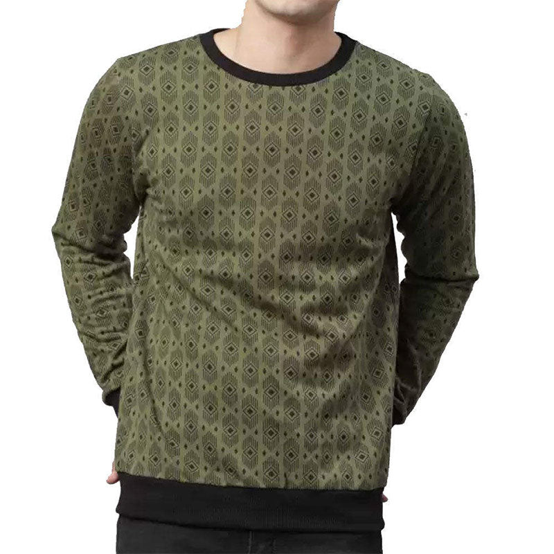 Custom Mens Crewneck Sweatshirt in Heavyweight Cotton Terry Print