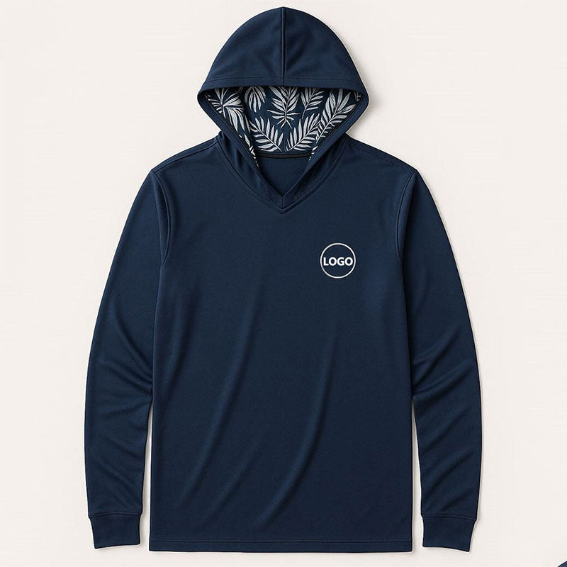 Custom Men’s Golf Hoodie with Contrast Printed Hood Lining