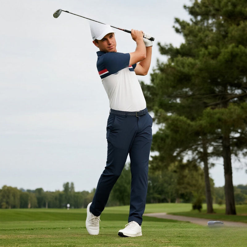 Custom Mens Golf Pants Slim Fit with Lightweight Stretch Woven Fabric