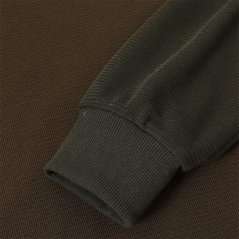 Custom Mens Crewneck Sweatshirt with Patchwork Sleeves for OEM Streetwear