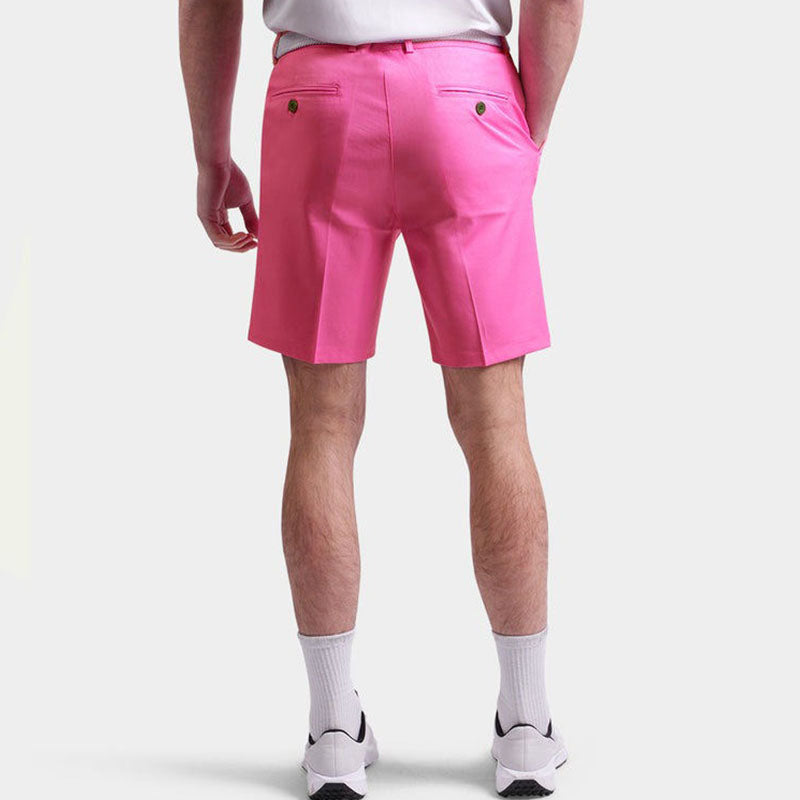 Custom Men's Pink Golf Shorts with Stretch Woven Fabric