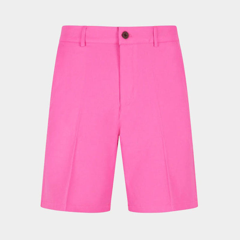 Custom Men's Pink Golf Shorts with Stretch Woven Fabric