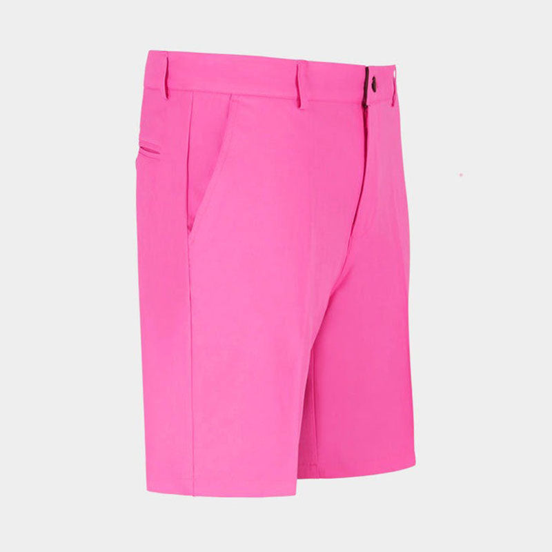 Custom Men's Pink Golf Shorts with Stretch Woven Fabric
