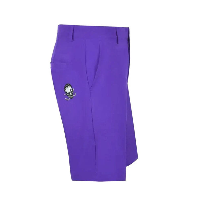 Custom Mens Purple Golf Shorts with Tailored Belt-Loop Waist