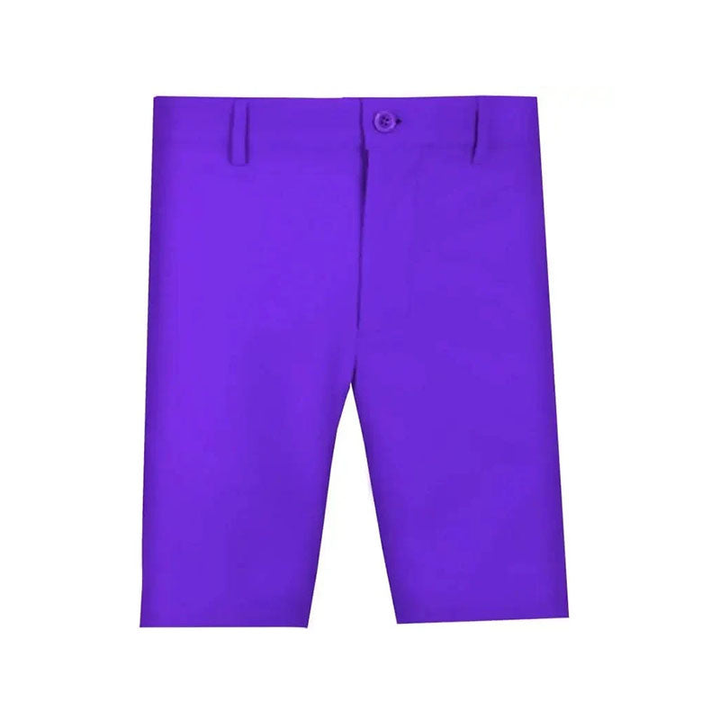 Custom Mens Purple Golf Shorts with Tailored Belt-Loop Waist