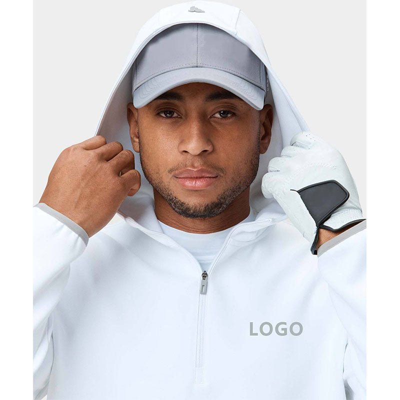 Custom Men’s Quarter-Zip Golf Hoodie in 230 GSM Stretch Fabric