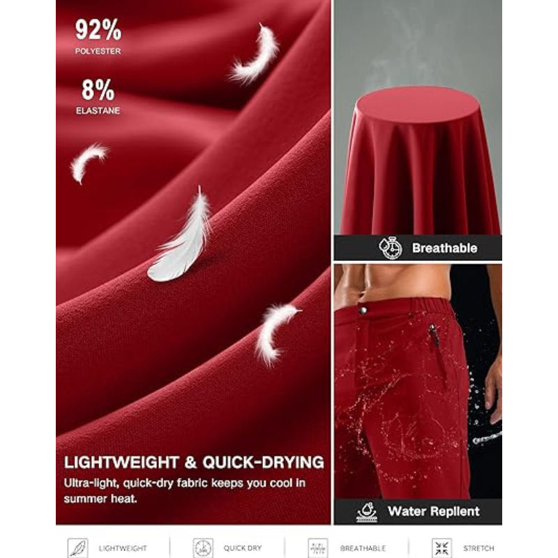 Custom Men's Red Golf Shorts with Sporty Zip Pockets