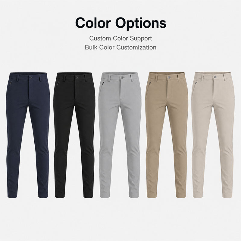 Custom Mens Slim Golf Pants with Quick-Dry Nylon-Cotton Fabric