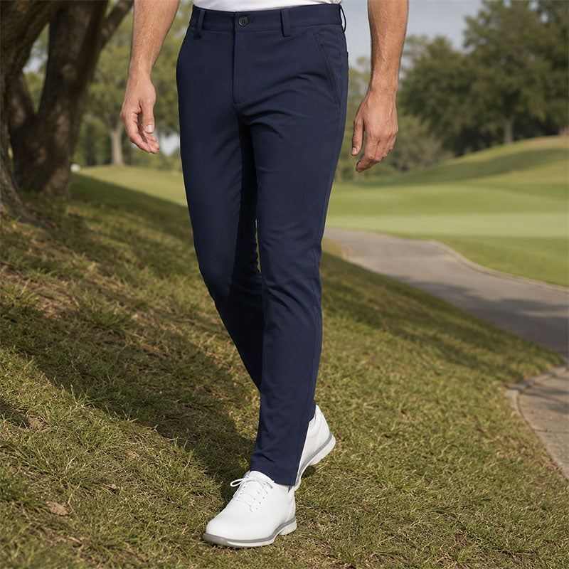 Custom Mens Slim Golf Pants with Quick-Dry Nylon-Cotton Fabric