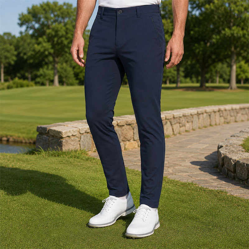 Custom Mens Slim Golf Pants with Quick-Dry Nylon-Cotton Fabric