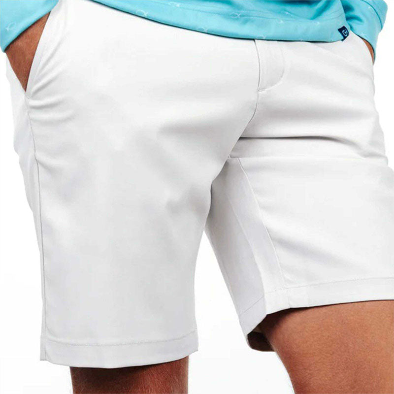 Custom Mens White Golf Shorts – 220g Spandex-Cotton OEM