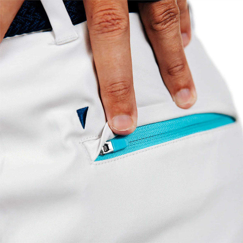 Custom Mens White Golf Shorts – 220g Spandex-Cotton OEM