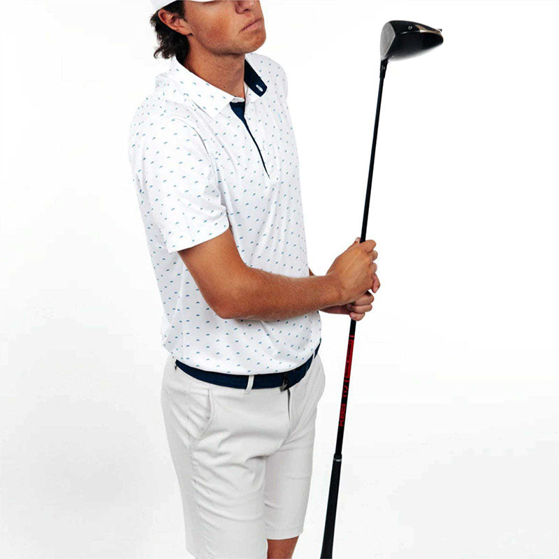 Custom Mens White Golf Shorts – 220g Spandex-Cotton OEM