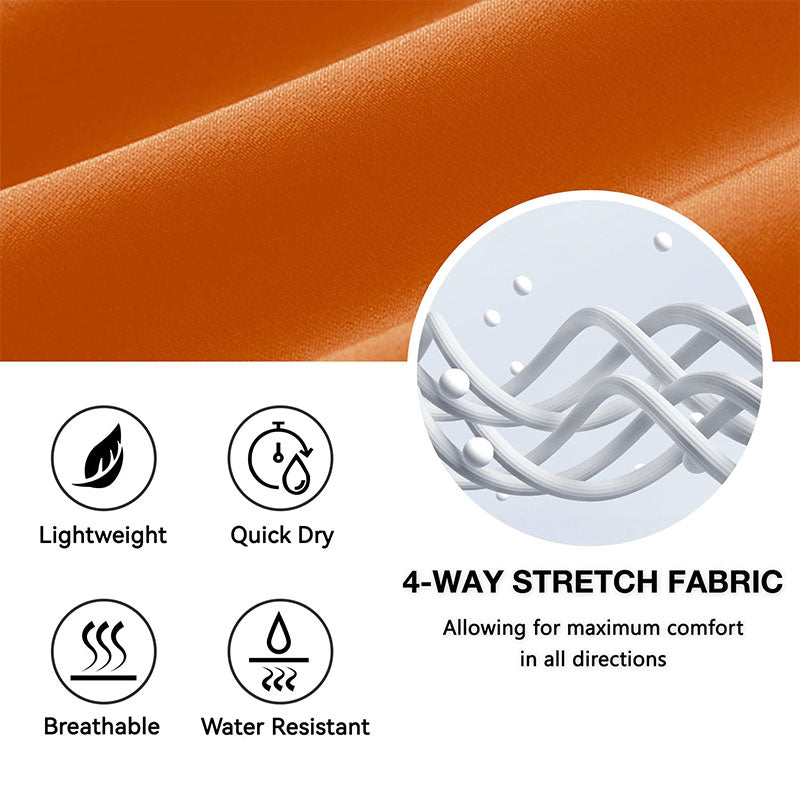 Custom Orange Golf Shorts in 180gsm Quick-Dry Stretch Fabric