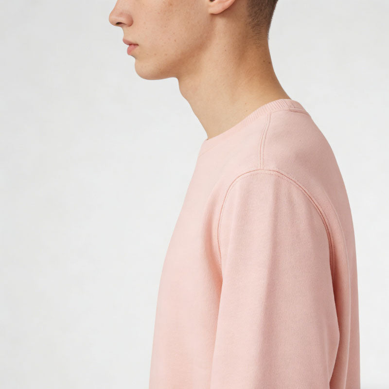 Custom Pink Crewneck Sweatshirt in 300g Cotton Fleece for OEM Collections