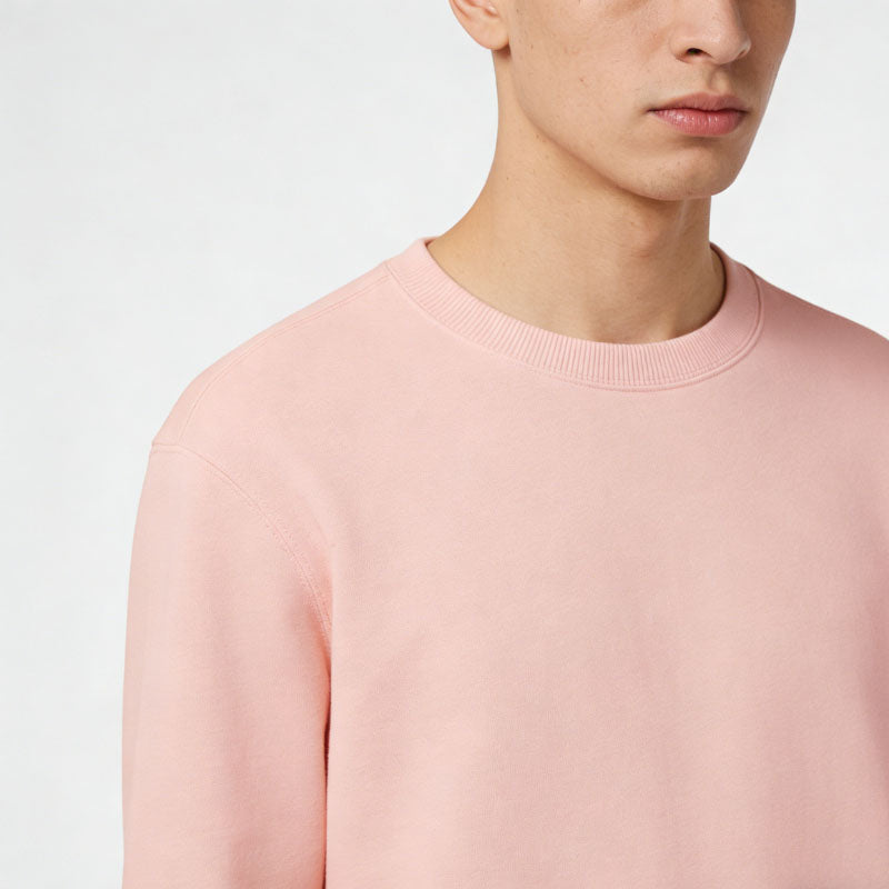 Custom Pink Crewneck Sweatshirt in 300g Cotton Fleece for OEM Collections
