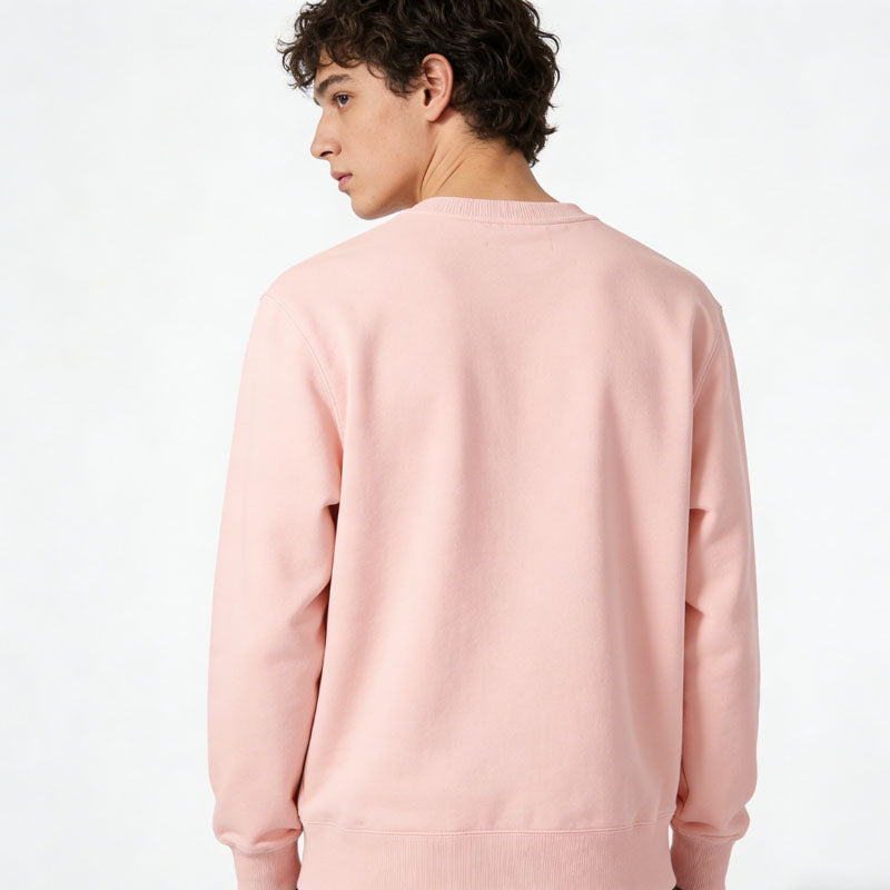 Custom Pink Crewneck Sweatshirt in 300g Cotton Fleece for OEM Collections