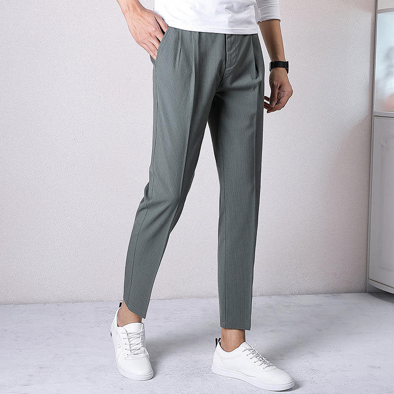 Custom Pleated Golf Pants with Yarn-Dyed Woven Fabric for Men