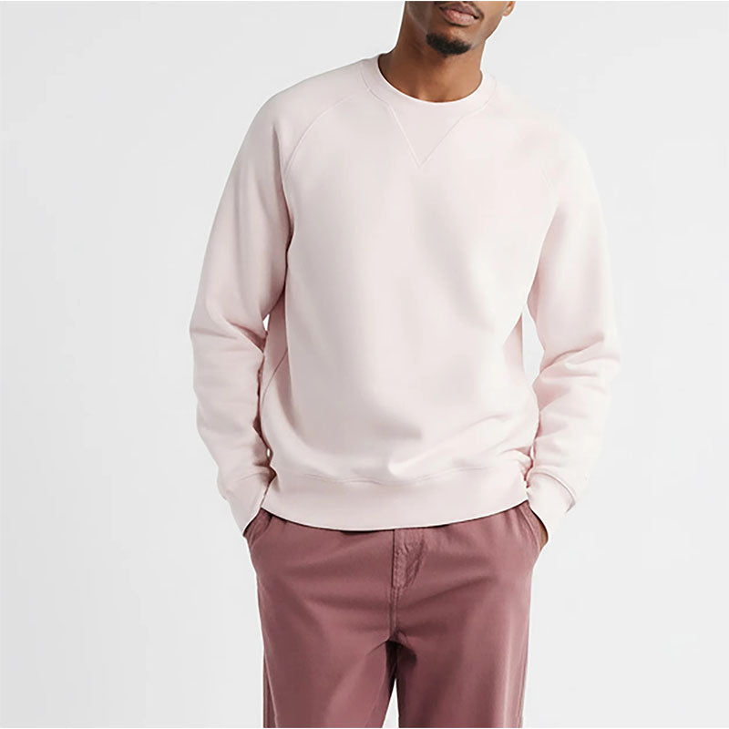 Custom Polo Crewneck in 320 GSM Cotton Fleece with V-Stitch Detail