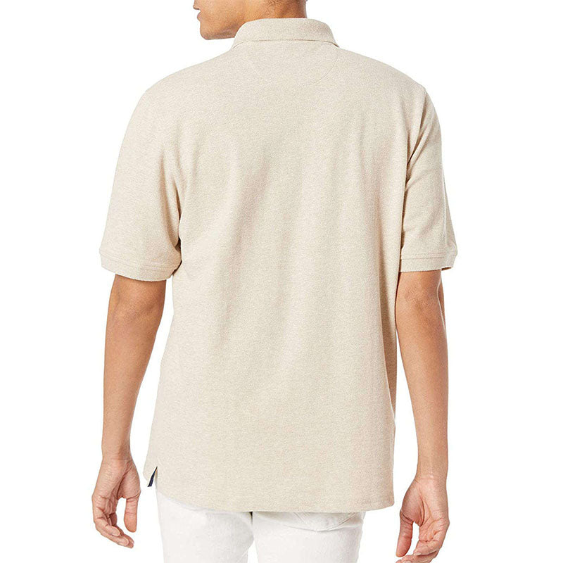 Custom Polo Golf Shirts in Sand Beige 220 GSM Quick-Dry Fabric