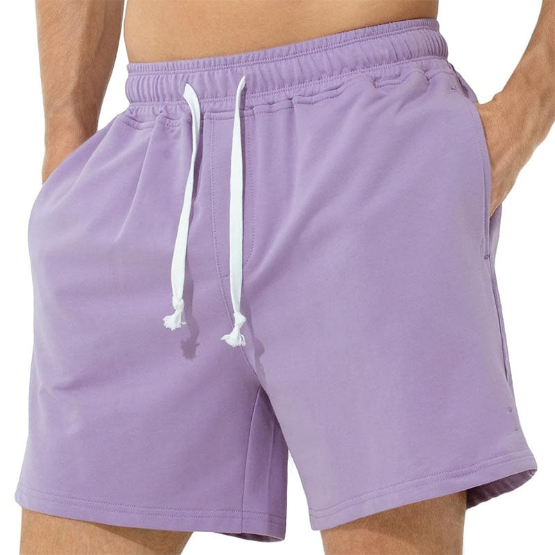 Custom Purple Golf Shorts with Drawstring Elastic Waist