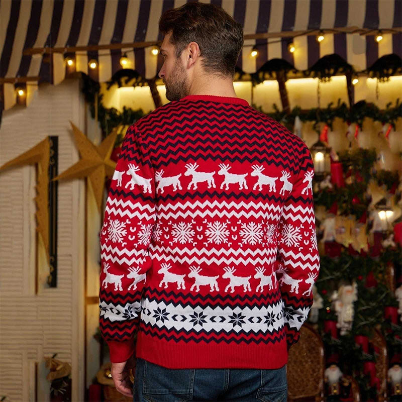 Custom Red Christmas Crewneck Sweater Manufacturer