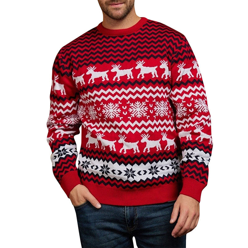 Custom Red Christmas Crewneck Sweater Manufacturer