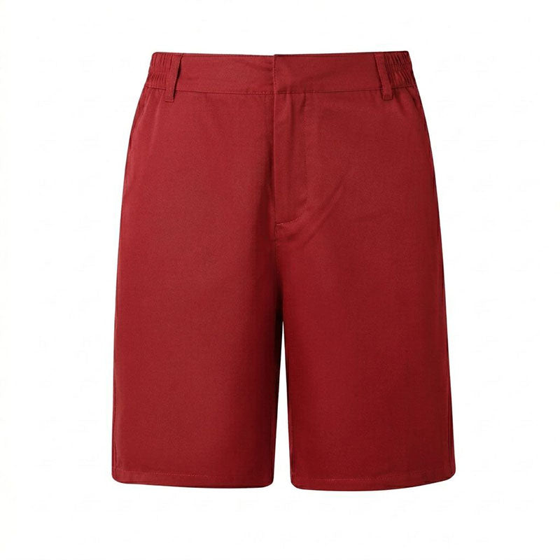 Custom Red Golf Shorts for Men with Side Elastic Waist
