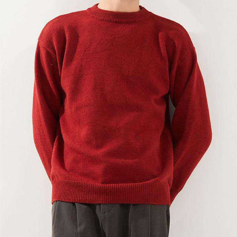Custom Red Knit Crewneck Sweater Manufacturer