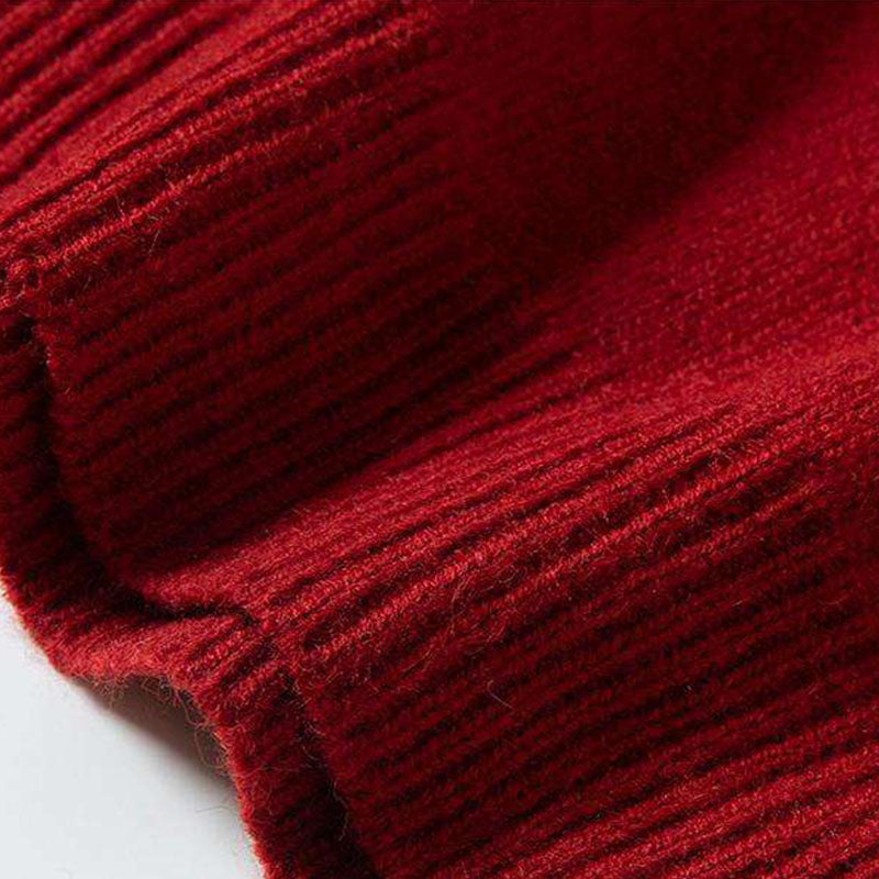 Custom Red Knit Crewneck Sweater Manufacturer