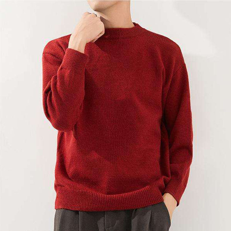 Custom Red Knit Crewneck Sweater Manufacturer
