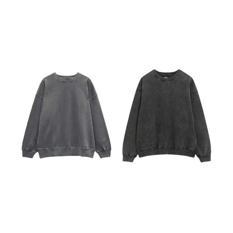 Custom Retro Crewneck Sweatshirt with Vintage Washed Finish