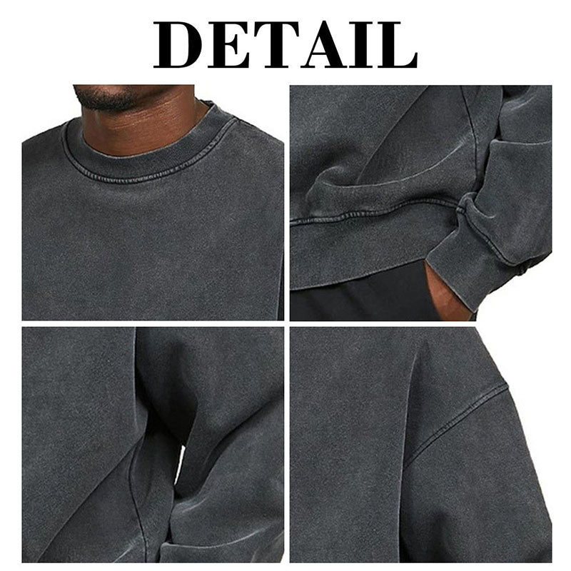 Custom Retro Crewneck Sweatshirt with Vintage Washed Finish
