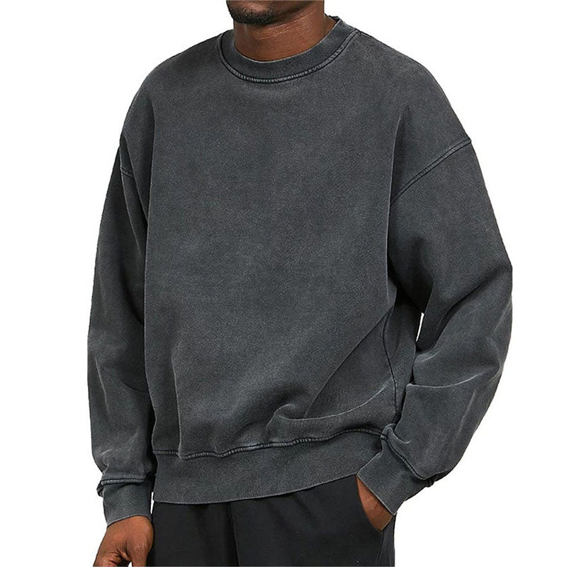 Custom Retro Crewneck Sweatshirt with Vintage Washed Finish