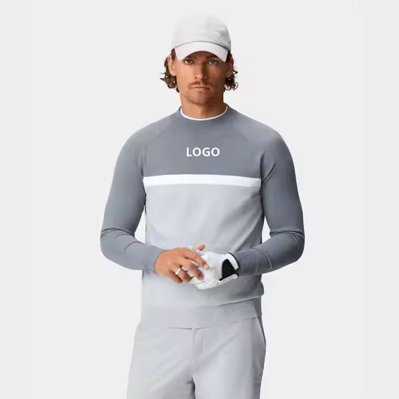 Custom Crewneck Pullover in Slim Fit 550g Jersey for OEM Golfwear
