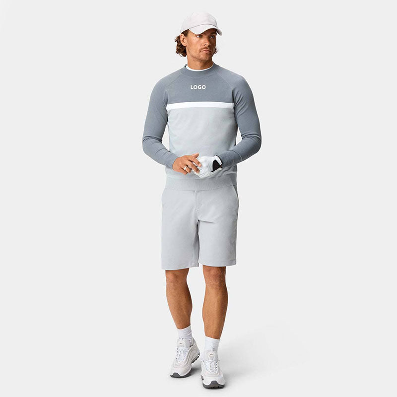 Custom Crewneck Pullover in Slim Fit 550g Jersey for OEM Golfwear