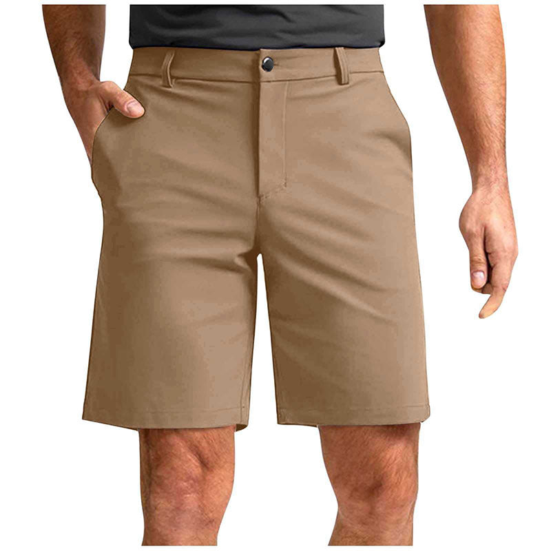 Custom Stitch Golf Shorts for Men – Khaki Quick-Dry OEM
