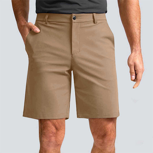 Custom Stitch Golf Shorts for Men – Khaki Quick-Dry OEM