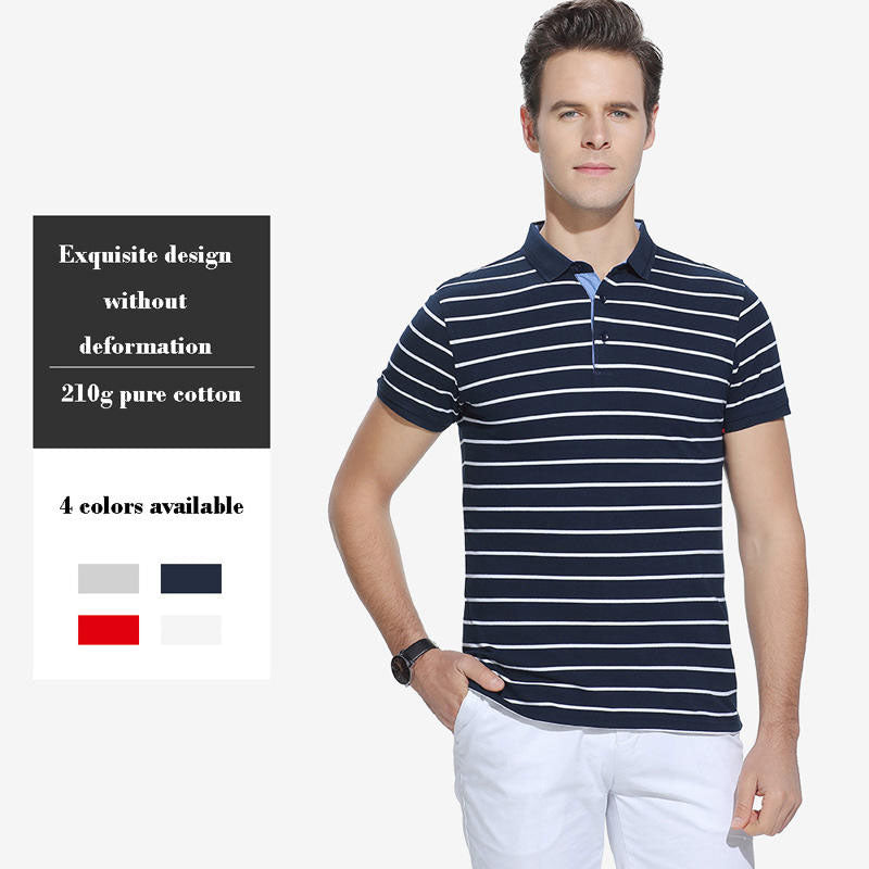 Custom Striped Golf Polo Shirts in 100% Cotton Knit