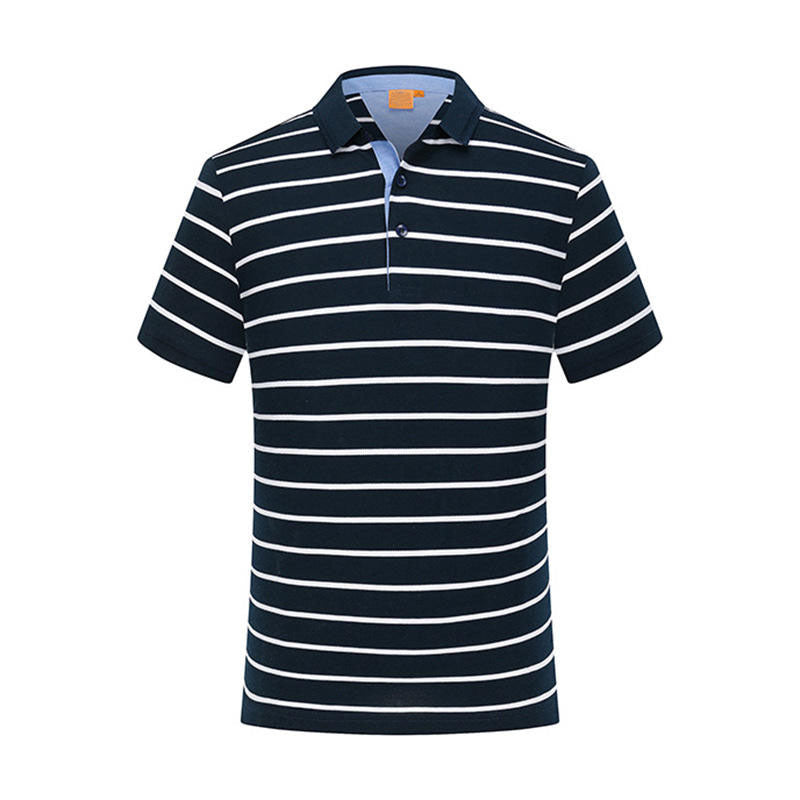 Custom Striped Golf Polo Shirts in 100% Cotton Knit