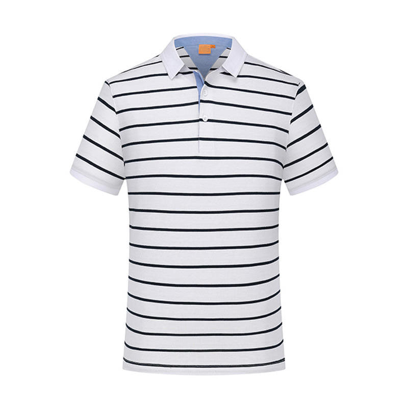 Custom Striped Golf Polo Shirts in 100% Cotton Knit