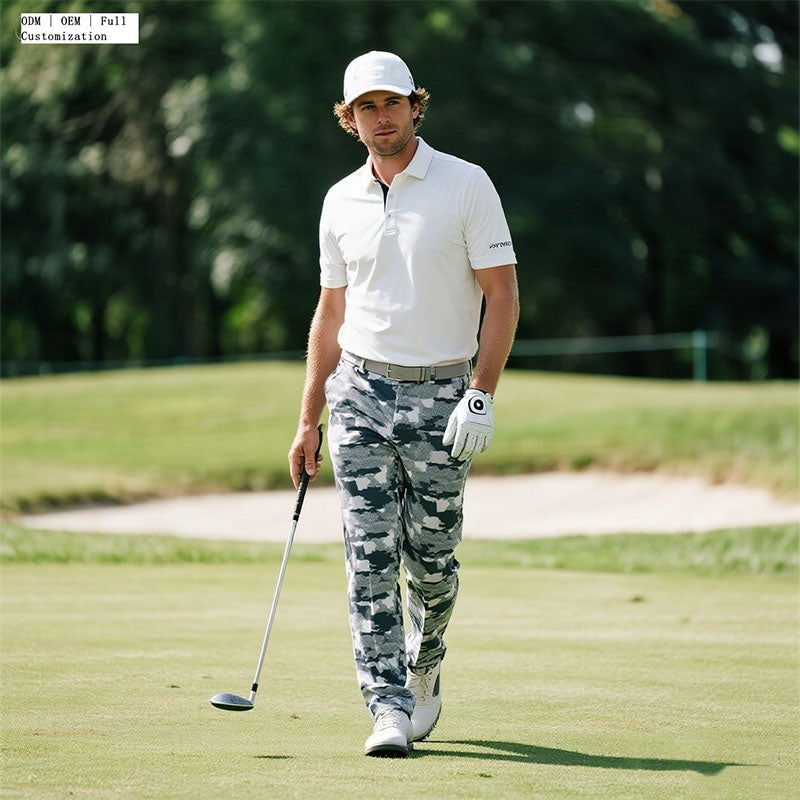 Custom Tapered Golf Pants for Men Printed Stretch OEM Factory