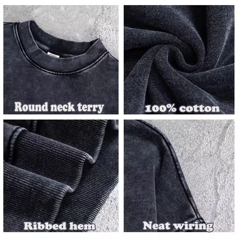 Custom Vintage Crewneck in 400 GSM Acid-Washed Cotton