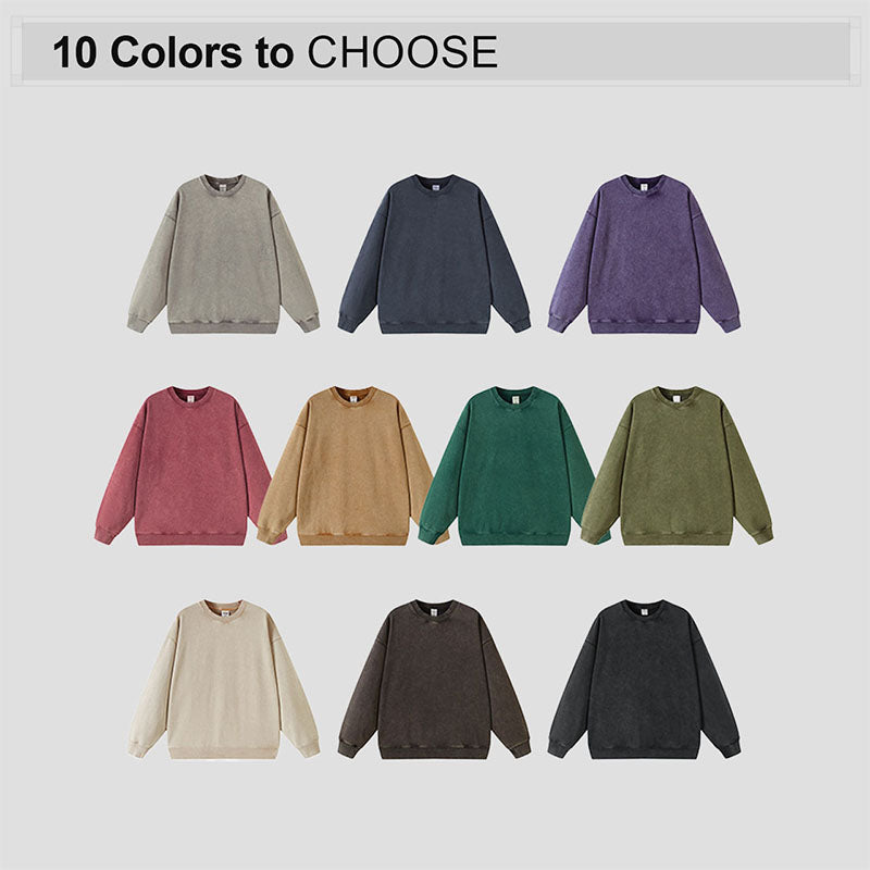 Custom Vintage Crewnecks in 420g Cotton Terry Oversized Fit