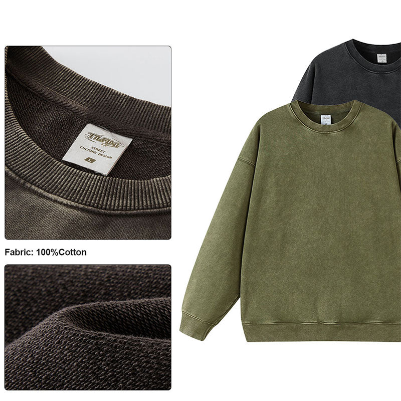 Custom Vintage Crewnecks in 420g Cotton Terry Oversized Fit